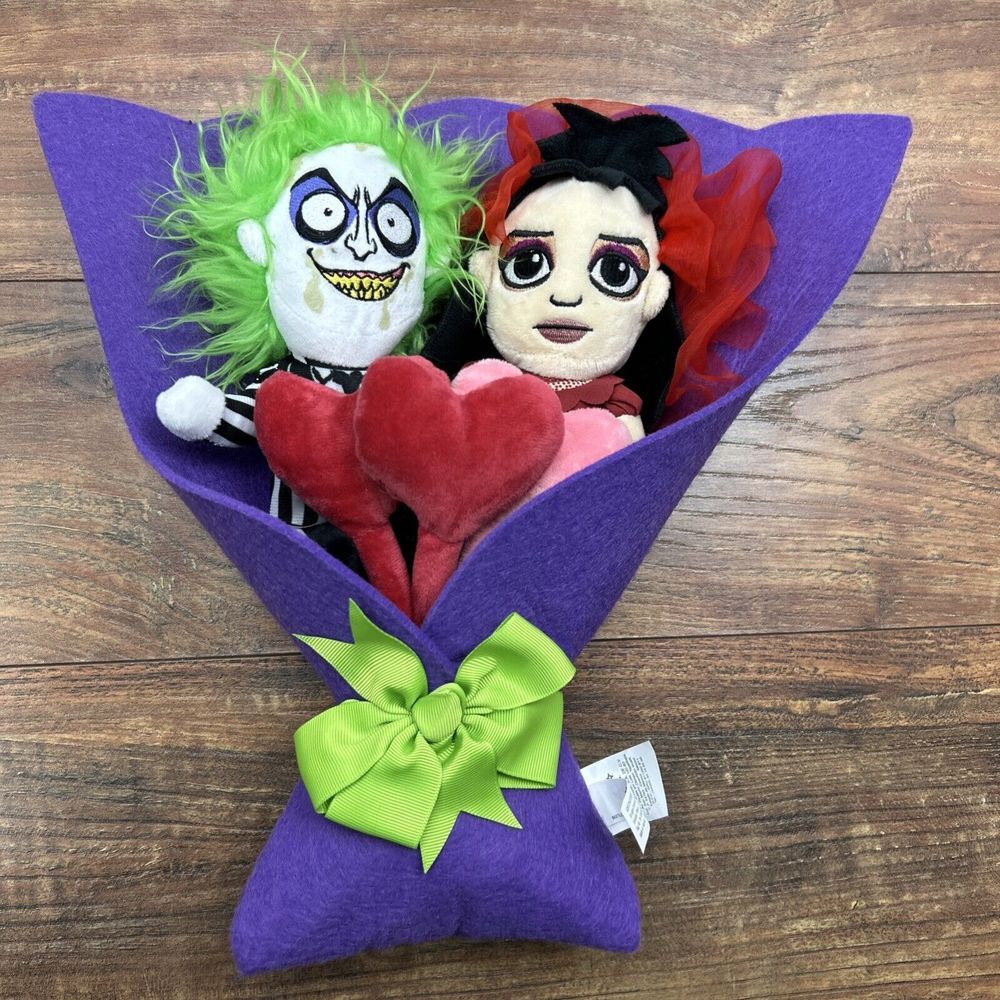 BEETLEJUICE & LYDIA Valentine's Day 13" Plush Bouquet‎ 2025 Ruz NEW W/Out Tags